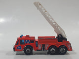 1992 Matchbox Fire Engine Ladder Truck Orange Red Die Cast Toy Car Emergency Rescue Firefighting Vehicle