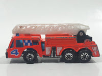 1992 Matchbox Fire Engine Ladder Truck Orange Red Die Cast Toy Car Emergency Rescue Firefighting Vehicle