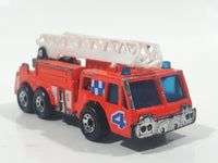 1992 Matchbox Fire Engine Ladder Truck Orange Red Die Cast Toy Car Emergency Rescue Firefighting Vehicle