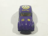 Vintage Yatming No. 1009 Volkswagen Beetle "Smile!" #9 Purple Die Cast Toy Car Vehicle