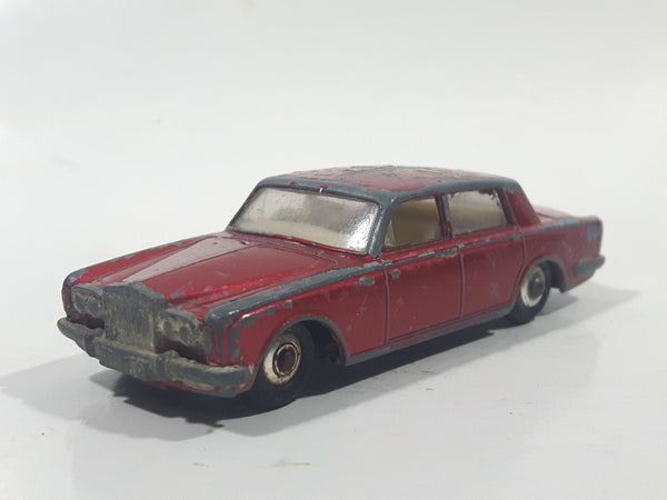 Vintage Lesney Products Matchbox No. 24 Rolls Royce Silver Shadow Red Die Cast Toy Car Vehicle with Opening Trunk