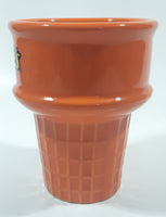 Rare Reese's Peanut Butter Cups Orange Ice Cream Cone Shaped 4 1/2" Tall Embossed Ceramic Snack Cup