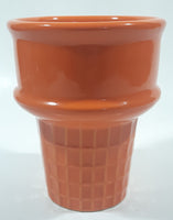 Rare Reese's Peanut Butter Cups Orange Ice Cream Cone Shaped 4 1/2" Tall Embossed Ceramic Snack Cup