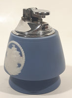 Vintage Wedgewood Jasperware Blue With White Cameo of Tall Sailing Ship 3 1/4" Tall Gas Table Lighter