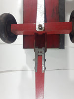 Vintage Galvanized Metal Red and Green Painted Wood Hand Made Toy Wagon