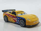 Disney Pixar Cars #24 Jeff Gorvette World Grand Prix Yellow Die Cast Toy Race Car Vehicle V2814
