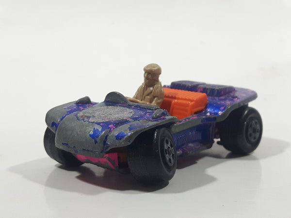 Vintage 1973 Lesney Products Rolamatics Beach Hopper Purple with Pink Speckles Die Cast Toy Car Vehicle - Bouncing Driver