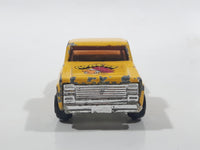 Vintage Chevy Stepside Truck "Apache" Yellow Die Cast Toy Car Vehicle Made in Hong Kong