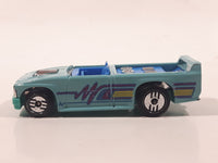 1990 Hot Wheels New Castings Mini Truck Turquoise Light Blue Die Cast Toy Car Vehicle