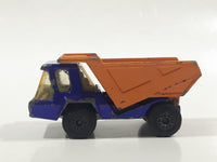 Vintage 1975 Lesney Matchbox Superfast No. 23 Atlas Dump Truck Blue and Orange  Die Cast Toy Car Vehicle