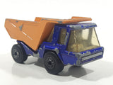 Vintage 1975 Lesney Matchbox Superfast No. 23 Atlas Dump Truck Blue and Orange  Die Cast Toy Car Vehicle