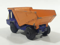 Vintage 1975 Lesney Matchbox Superfast No. 23 Atlas Dump Truck Blue and Orange  Die Cast Toy Car Vehicle