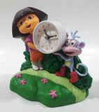 2003 ThinkTek Vicaom Nickelodeon Dora The Explorer Dora and Boots Plastic Singing Alarm Clock