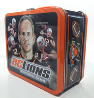 2003 CFL BC Lions Football Team 50 Seasons Est 1953 Dave Dickenson Quarterback Jason Clermont Slotback Orange and White Tin Metal Lunch Box