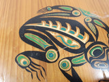 Panorama Products "Story of the Frog" Pacific North West Aboriginal Art Handcrafted 13 7/8" Round Western Red Cedar Wood Plaque