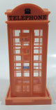 Vintage Light Pink 6 3/4" Tall British Plastic Telephone Booth Shaped Coin Bank