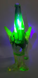 Vintage Giftcraft Made in Italy Clear Blue Green Elephant 6 1/2" Tall Vaseline Uranium Art Glass Ornament