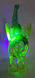Vintage Giftcraft Made in Italy Clear Blue Green Elephant 6 1/2" Tall Vaseline Uranium Art Glass Ornament