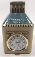 Vintage Walkers Chocolates of London Chocolate Mints Green and Golden Clock Tin Metal Container