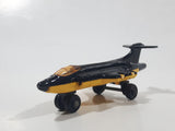 Vintage 1981 Lesney Matchbox S2 Jet Airplane Black and Yellow Die Cast Toy Aircraft with Folding Wings