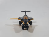 Vintage 1981 Lesney Matchbox S2 Jet Airplane Black and Yellow Die Cast Toy Aircraft with Folding Wings