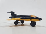 Vintage 1981 Lesney Matchbox S2 Jet Airplane Black and Yellow Die Cast Toy Aircraft with Folding Wings