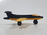 Vintage 1981 Lesney Matchbox S2 Jet Airplane Black and Yellow Die Cast Toy Aircraft with Folding Wings