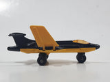 Vintage 1981 Lesney Matchbox S2 Jet Airplane Black and Yellow Die Cast Toy Aircraft with Folding Wings