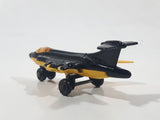 Vintage 1981 Lesney Matchbox S2 Jet Airplane Black and Yellow Die Cast Toy Aircraft with Folding Wings