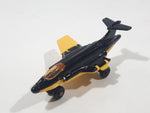 Vintage 1981 Lesney Matchbox S2 Jet Airplane Black and Yellow Die Cast Toy Aircraft with Folding Wings