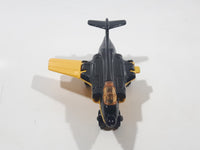 Vintage 1981 Lesney Matchbox S2 Jet Airplane Black and Yellow Die Cast Toy Aircraft with Folding Wings