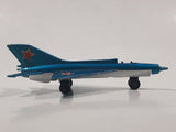 Vintage 1973 Lesney Matchbox Sky Busters SB-6 MIG 21 Fighter Jet Airplane Metallic Blue Die Cast Toy Aircraft