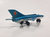 Vintage 1973 Lesney Matchbox Sky Busters SB-6 MIG 21 Fighter Jet Airplane Metallic Blue Die Cast Toy Aircraft