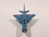 Vintage 1973 Lesney Matchbox Sky Busters SB-6 MIG 21 Fighter Jet Airplane Metallic Blue Die Cast Toy Aircraft