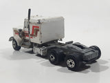 Vintage Yatming Kenworth Semi Tractor Truck 'White Wheels' White Die Cast Toy Car Vehicle