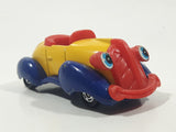 Vintage Tomy Tomica Walt Disney Productions No. 55-56 Donald Duck's Car Yellow Blue Red  Die Cast Toy Car Vehicle