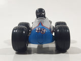 2002 NewRay #98 Silver wit Blue and Red Nose Pull Back Friction Die Cast Toy Car Vehicle