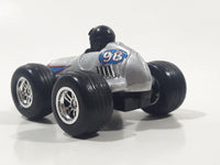 2002 NewRay #98 Silver wit Blue and Red Nose Pull Back Friction Die Cast Toy Car Vehicle