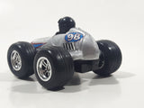 2002 NewRay #98 Silver wit Blue and Red Nose Pull Back Friction Die Cast Toy Car Vehicle