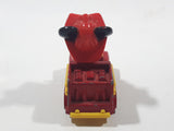 Vintage Tomy Walt Disney Production No. PD-2 Mickey Mouse Fireman Red and Yellow Plastic and Die Cast Metal Toy Car Fire Truck Firefighting Vehicle