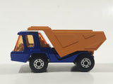 Vintage 1975 Lesney Matchbox Superfast No. 23 Atlas Dump Truck Blue and Orange  Die Cast Toy Car Vehicle