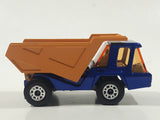 Vintage 1975 Lesney Matchbox Superfast No. 23 Atlas Dump Truck Blue and Orange  Die Cast Toy Car Vehicle