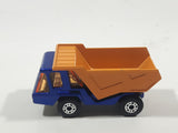 Vintage 1975 Lesney Matchbox Superfast No. 23 Atlas Dump Truck Blue and Orange  Die Cast Toy Car Vehicle