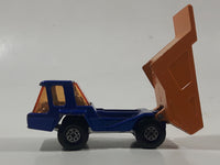 Vintage 1975 Lesney Matchbox Superfast No. 23 Atlas Dump Truck Blue and Orange  Die Cast Toy Car Vehicle