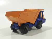 Vintage 1975 Lesney Matchbox Superfast No. 23 Atlas Dump Truck Blue and Orange  Die Cast Toy Car Vehicle