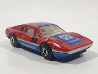 Vintage 1985-88 Matchbox No. 70 Ferrari 308 GTB Pioneer 39 Red Blue Die Cast Toy Race Car Vehicle