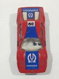 Vintage 1985-88 Matchbox No. 70 Ferrari 308 GTB Pioneer 39 Red Blue Die Cast Toy Race Car Vehicle