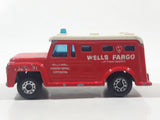 Vintage 1978 Lesney Matchbox Superfast No. 69 Armored Truck "Wells Fargo" Red and White Die Cast Toy Car Vehicle Made in England