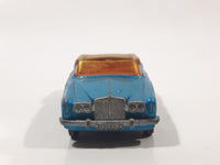 Vintage 1969 Lesney Matchbox Series No. 69 Rolls Royce Silver Shadow Coupe Convertible Aqua Blue Die Cast Toy Car Vehicle With Opening Trunk