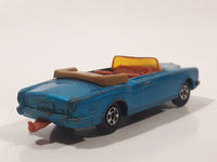 Vintage 1969 Lesney Matchbox Series No. 69 Rolls Royce Silver Shadow Coupe Convertible Aqua Blue Die Cast Toy Car Vehicle With Opening Trunk